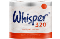 Whisper 320 Toilet Roll 2 Ply x 36